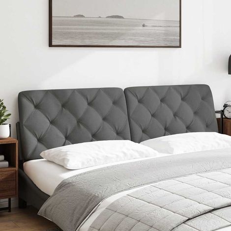 Coussin de tête de lit gris foncé 180 cm tissu (1/5)