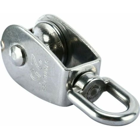 Rope pulley, 304 stainless steel pulley, stainless steel pulley, silver, extremely strong load capacity/25 mm (1/5)