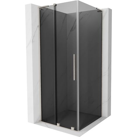 Mexen Velar L Duschkabine verschiebbar 120 x 120 cm, Graphit, gebürsteter Nickel - 871-120-120-43-97 (1/5)