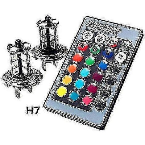 2 ordinateurs personnels 9006 H4 Hb4 H7 H8 H9 H11 Lampe d'ambiance RGB universelle pour voiture, LED 5050, accessoires automobiles avec télécommande (1/5)