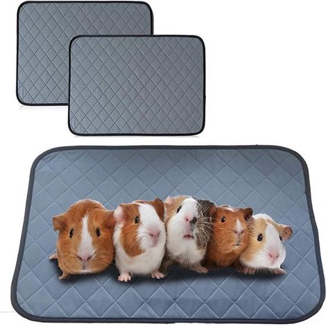 Almohadillas reutilizables para cobayas,2 piezas de 45 x 60 cm,Alfombrilla para lecho,Alfombrilla impermeable para orina de conejos (1/5)