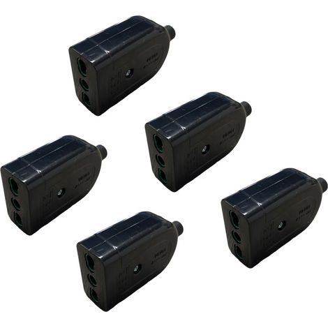 gloca Set 5 Prese Volanti Bipasso 10/16A Femmina Standard Italiano 250V Nero (1/4)