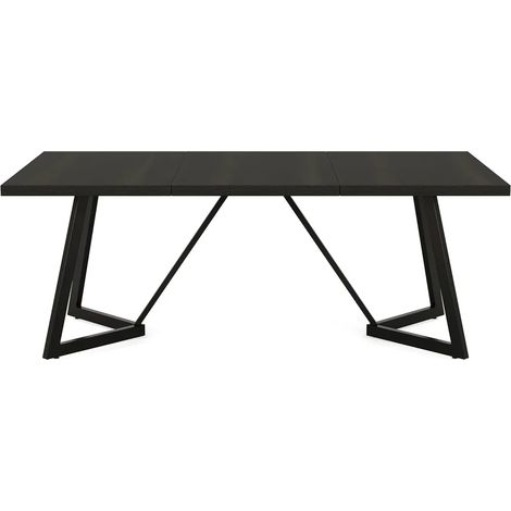 Table à manger rectangulaire en MDF avec pieds en métal noir 180x80x75 cm (1/5)