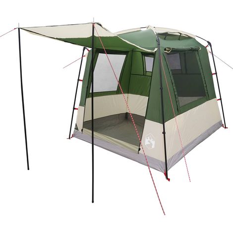 vidaXL Party Tent Green 4-Person 185T Polyester with PU Coating (1/4)