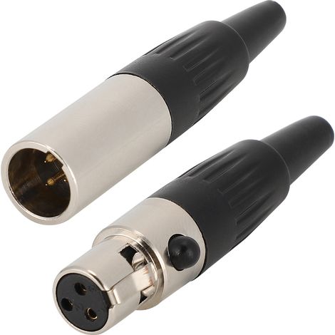 1 paire de broches en cuivre pur, connecteur mini XLR 3 conducteurs, fiche à souder pour câble audio DIY