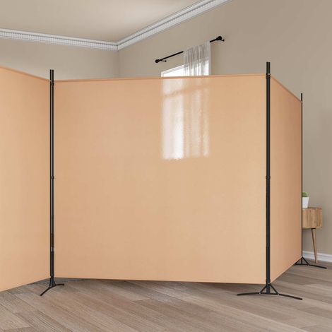 vidaXL Paravento a 4 Pannelli Beige 698 x 180 cm Tessuto