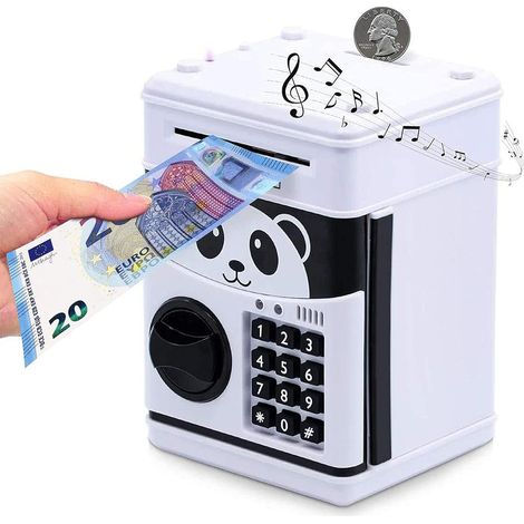 Elektronische Spardose mit Passwort, Mini-Geldautomat-Tresor für Kinder, Geburtstags-/Weihnachtsgeschenk für Jungen und Mädchen (Panda)