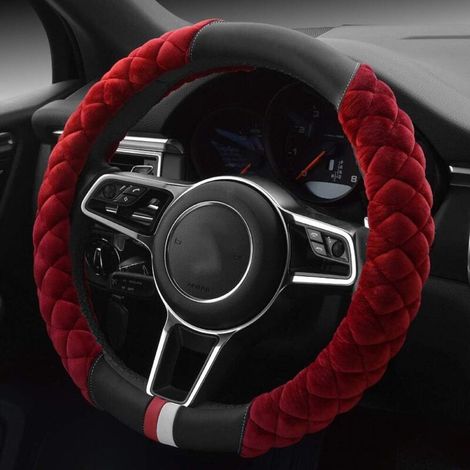 Housse de Volant en Fausse Fourrure pour l'hiver - s'adapte à la Plupart des Voitures - 38 cm - Accessoire intérieur (1/3)