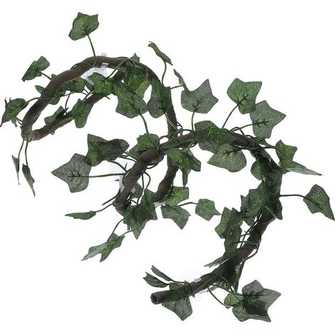 Décoration pour habitat d'animaux de compagnie Jungle Vines en lierre artificiel avec ventouses et feuilles de lierre pour lézards, grenouilles, serpents et autres reptiles (vert)-100.00X1.00X1.00CM-G