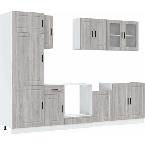 Maison Exclusive - Set Mobili da Cucina 8 pz Kalmar Grigio Sonoma in Truciolato