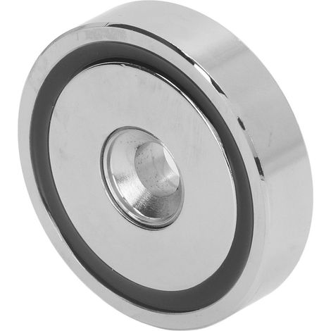 Lot de 2 aimants à trou fraisé, 140 kg, argentés, anticorrosion, en néodyme, pour bureau (1/5)