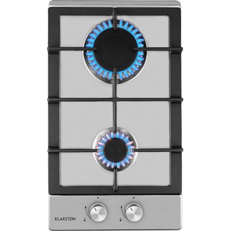 Klarstein Ignito Domino Fornello a Gas Bruciatore a 2 Fiamme Inox argento