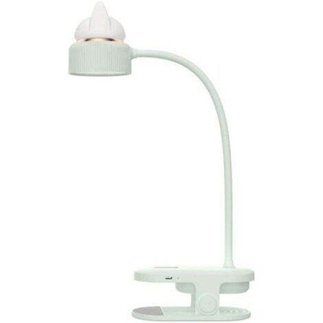 Lampe à Pince LED, Lumière De Chat De Dessin Animé De Charge USB, Lampe De Lecture Flexible Protection Des Yeux, Lampe De Bureau à Pince Pour Maison Bureau(Menthe verte), (1/5)