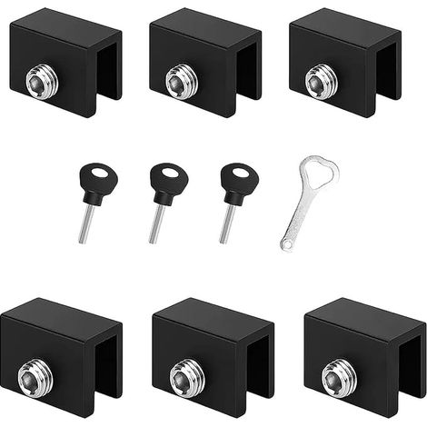 Verrou Baie Coulissante 6 Pièces - Serrure Fenêtre Coulissante en Alliage d'Aluminium - Sécurité Durable pour Portes et Fenêtres Coulissantes, Baies Vitrées (1/5)