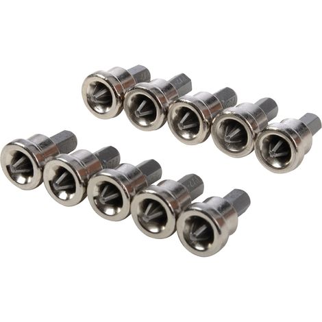Silverline – Embouts pour visseuse PZD n°2 – Lot de 10 embouts en acier chrome-vanadium – Butée de profondeur intégrée – 950128 (1/3)