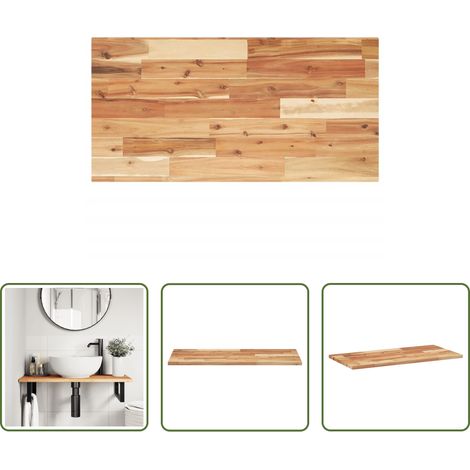 vidaXL Meuble en bois massif - Dessus de meuble de salle de bain finition à l'huile acacia (1/5)