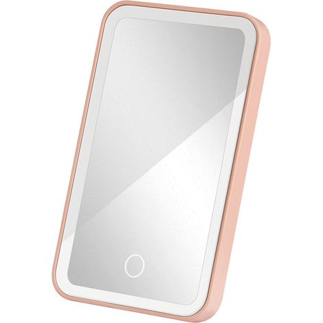 1 miroir de maquillage LED, éclairage intégré, format portable, pour bureau, chambre étudiante ou voiture (1/5)
