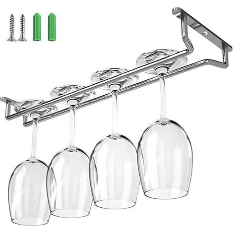Porte-Verres Suspendu - Haute Qualité - Acier Inoxydable 304 - Support Mural - Pour Maison, Pub, Bar (1/4)