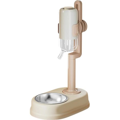 Distributeur vertical et fontaine pour chat et chien, beige (1/5)