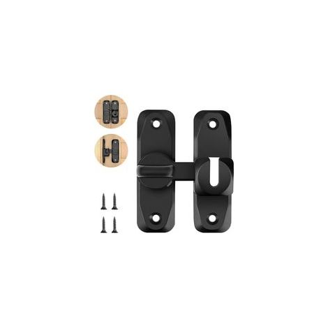 Cerraduras para puertas, cerraduras para puertas correderas, cerraduras de palanca de 90°, cerraduras para ventanas, puertas y ventanas (negro) - Crezuo