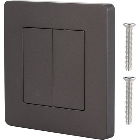 Interrupteur Intelligent Zigbee 2 Gang avec Minuterie et Variateur, Commande Double et Inversée, Panneau Gris 100‑240V (1/5)