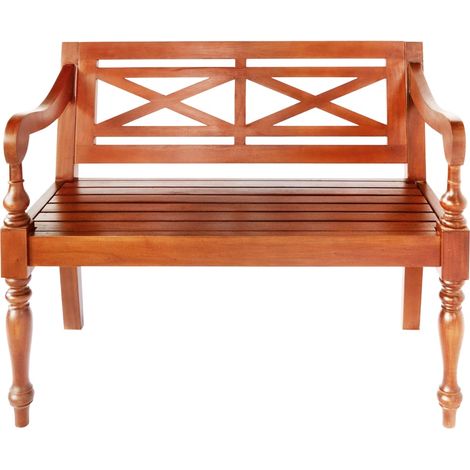 vidaXL Panchina Batavia 98 cm Legno Massello di Mogano Marrone