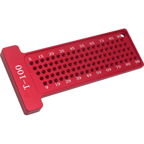100-mm-Lochpositionierlineal aus Aluminiumlegierung, metrische Skala, T-Winkel, Holzbearbeitung (1/5)