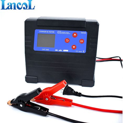 Lancol CAT-300 Chargeur Testeur Batterie Voiture 12V 15A – Analyseur CCA 40-3000, SOH SOC IR LCD, Charge Auto AGM EFB LiFePO4 2-200Ah (1/4)