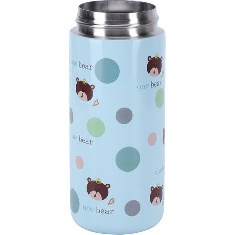 Tasse en acier inoxydable 304 dessin animal bouton rebond original mug bleu 350‑500ml pour femme (1/5)