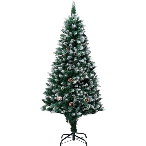 Künstlicher Weihnachtsbaum mit Zapfen und Schnee 180 cm