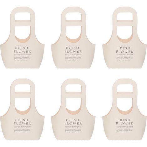 6PCS Sac à Fleurs en Papier Kraft Imperméable avec Poignée Boîte d'Arrangement Florale Portable pour Mariage Anniversaire Cadeau Blanc-KZQ (1/2)