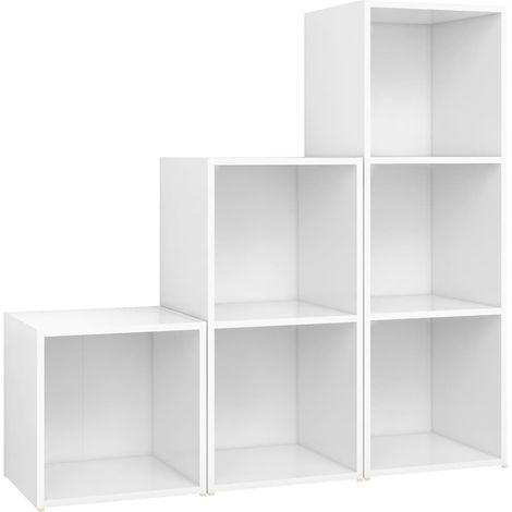 Maison Exclusive - Set Mobili Porta TV 3 pz Bianco in Legno Multistrato (1/5)