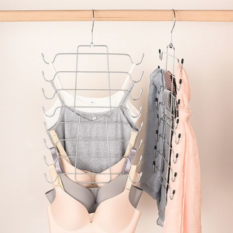 Séchoir à sous-vêtements multicouches, cintre pliable en forme de sangle, étendoir à linge multifonctionnel sans couture, 8 niveaux (1/5)