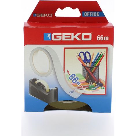 GEKO - Adhésif transparent pour dévidoir de bureau 19mm x 66m