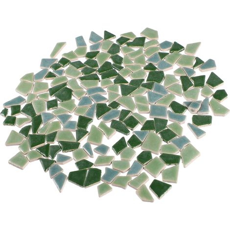Carreaux De Mosaïque En Céramique 200G Pour Bricolage Assortiment De Tons Verts Décoration Murale Cuisine Et Faïence Salle De Bain Avec Surface Émaillée Et Bords Lisses (1/5)