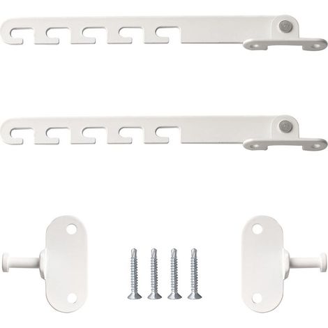 Limitatore per finestra da 18 cm, in 2 pezzi, non richiede foratura, blocca l'apertura di finestre e porte con 4 viti, blocco per regolare l'apertura della finestra (bianco)