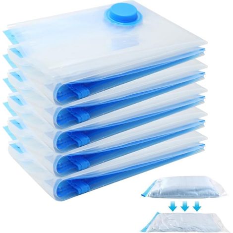 Sac de rangement sous vide, lot de 10, 60 x 40 cm, réutilisable, pour la literie et gain de place.-AquaForge (1/5)