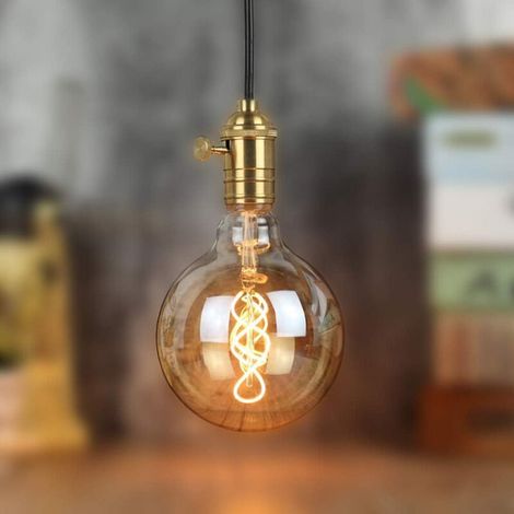 Edison Classique LED Ampoule G125 4W Dimmable Style Vintage 220 / 240V E27 (Ambre) (1/4)
