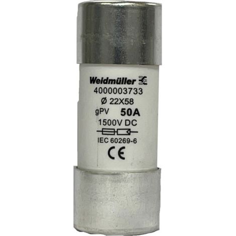 Weidmüller 4000003733 FUSE WSFL 22X58 50A 1K5V GPV Feinsicherung Inhalt 10 St.