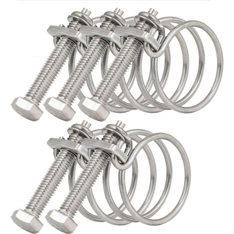 CCYKXA 60-65 mm Colliers de serrage doubles en fil, colliers de serrage réglables en fil 201 en acier inoxydable, colliers de serrage doubles en fil pour tuyau d’eau, tuyau de réservoir, tuyau pour la