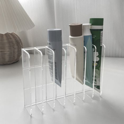 Rack De Rangement - 7 Compartiments - Pour Maquillage Et Palettes D'Ombres À Paupières - Transparent Ou Gris Clair - 2 Pièces Ou 1 Pièce Selon Modèle (1/5)