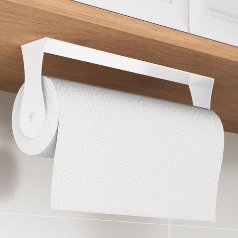 Unterbau-Papierhandtuchhalter, weißes Edelstahl-Wandzubehör für Küche und Bad (Kleber/Schrauben)
