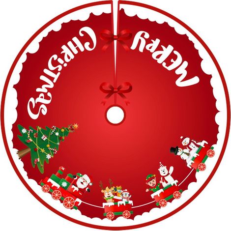 Jupe de sapin de Noël, 2 pièces de tapis de sapin de Noël de 90 cm de diamètre, décoration de sapin de Noël, décoration de la maison (1/5)