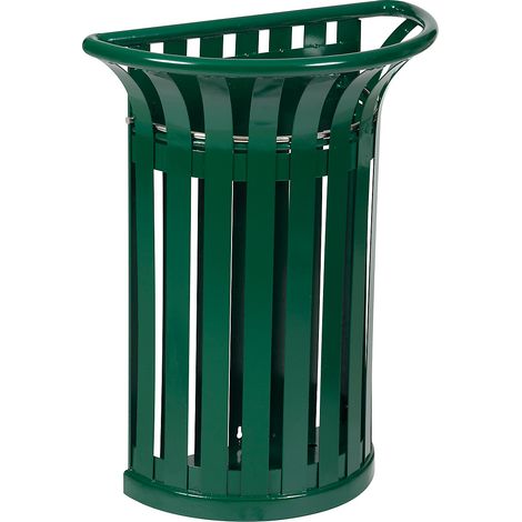 Corbeille à fixer sur poteau TULIPE - 35 L - Vert mousse RAL 6005 - SN ROSSIGNOL (1/5)