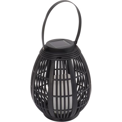 Lanterne solaire jardin en rotin décorative LED étanche IP44 pour terrasse allée cour extérieure (1/5)