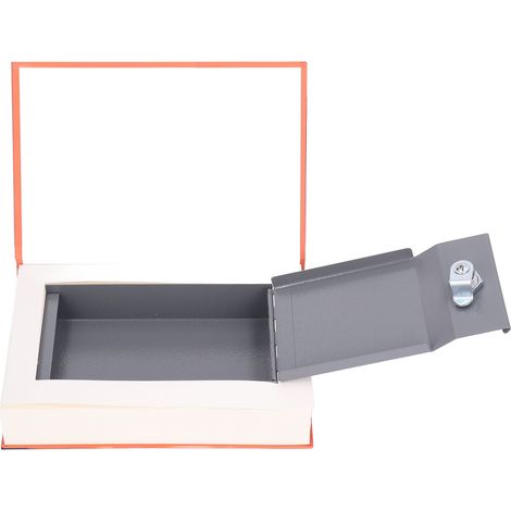 Coffre-fort en forme de livre, imitation métal, avec serrure, pour bijoux, espèces et cartes de crédit. (1/5)