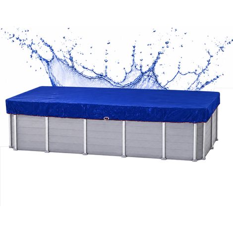 Poolabdeckung Eckig 480 x 280 cm, Blau, 200 g/m² PE-Gewebe (1/5)