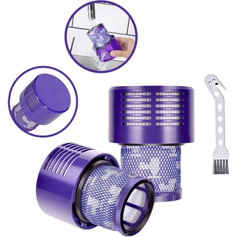 Paquete de 2 filtros para la serie Dyson V10 SV12 - Reemplaza DY-969082-01 - Filtro compatible con Dyson Cyclone V10 Absolute, Animal y Total Clean (1/4)