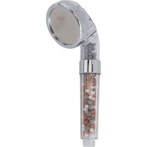 TRADE SHOP - Doccetta Soffione Doccia Bagno Con Filtro Sassi Purifica Acqua Trasparente 8x24cm 87540 - (1/4)