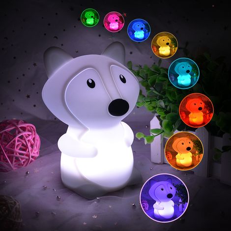 Veilleuse Enfant Chambre Lampe Veilleuse Bebe Veilleuse Renard Multicolore Rechargeable LED Veilleuse 9 Couleurs Veilleuse Bébé (Télécommande + Tactile Dimm) - Renard 1 pièce Oi-FRIS
